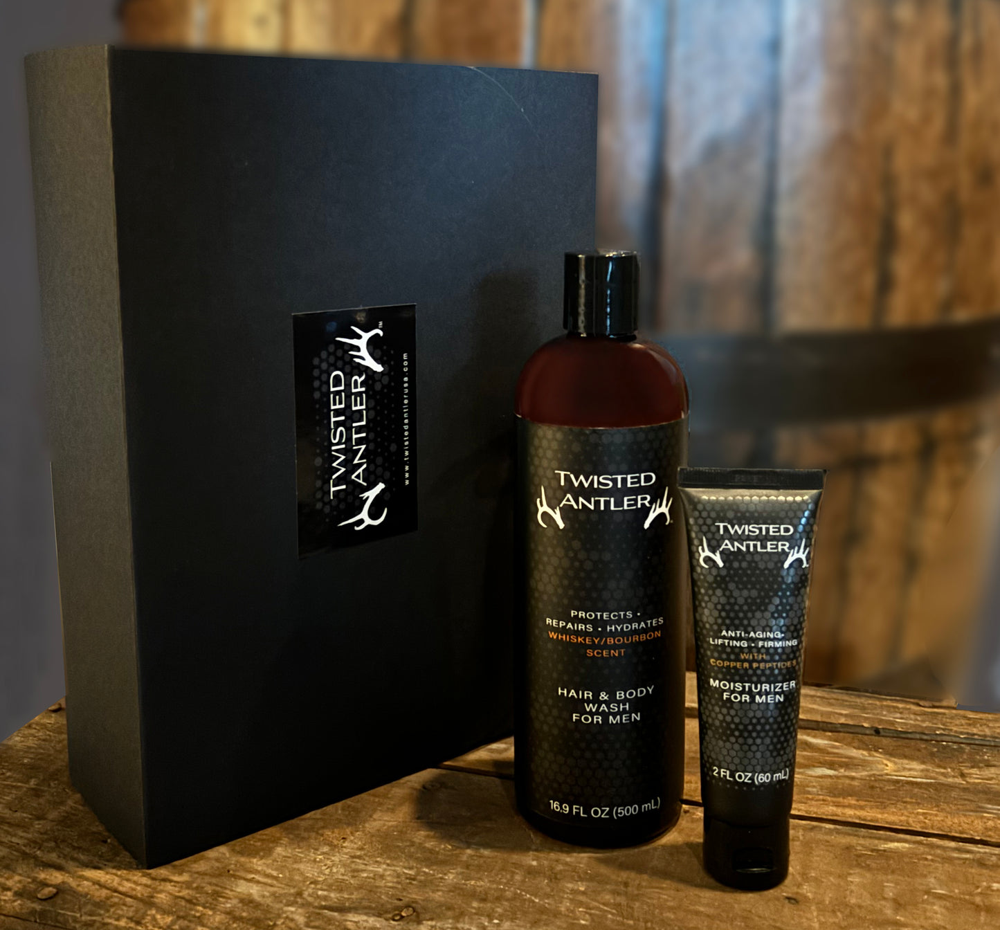 Men's Skincare Duo - Hair & Body Wash and Moisturizer (full sized products) in a Gift box. Limited Edition.